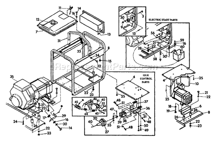 Page C Diagram and Parts List for 9101-0  Briggs and Stratton Generator